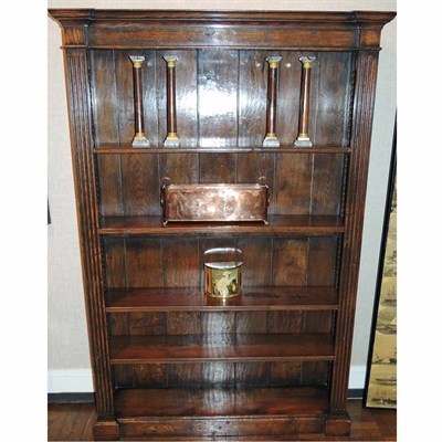 Lot 607 - Neoclassical Style Oak Bookcase With...