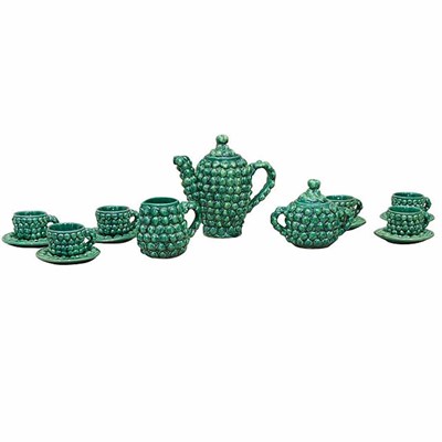 Lot 581 - Portuguese Majolica Tea Service Comprising a...