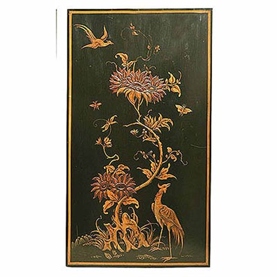 Lot 147 - Pair of Black Lacquered Chinoiserie Decorated...