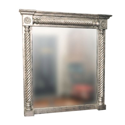Lot 219 - George IV Style Silvered Wood Mirror The...