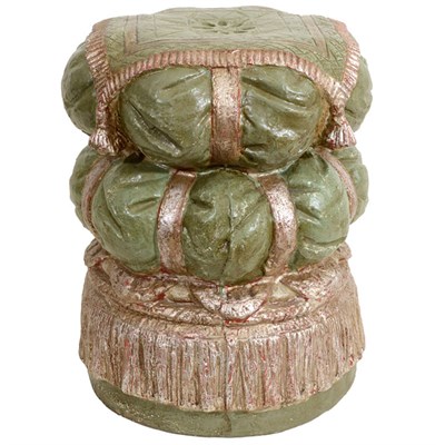 Lot 520 - Painted and Parcel Gilt Pillow-Form Stool...