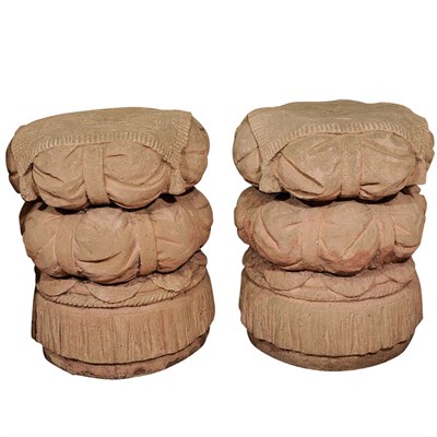 Lot 17 - Pair of Cast Stone Garden Seats 20th Century...