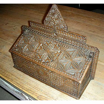 Lot 92 - Group of Four Tramp Art and Faux Carved Walnut...