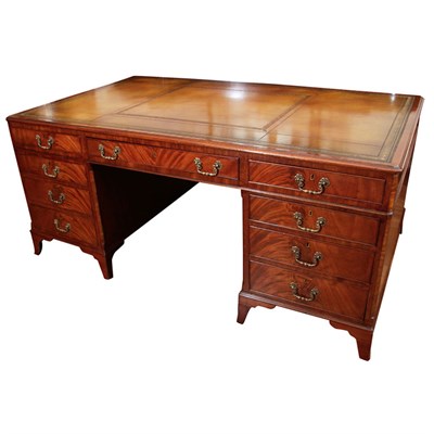 Lot 364 - George III Style Mahogany Partner's Desk Late...