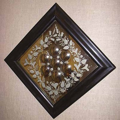 Lot 658 - Etched Mirror Inset with a bull's eye. 20...