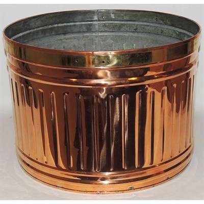 Lot 481 - Brass Bound Copper Jardiniere Height 17 inches,...