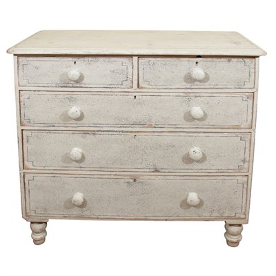 Lot 675 - English Painted Chest of Drawers 19th Century...