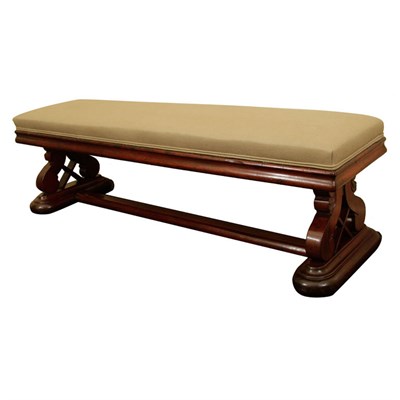 Lot 133 - English Mahogany Bench 19th Century With a...