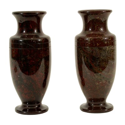 Lot 444 - Pair of Cornish Marble Vases Late 19th/early...