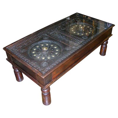Lot 145 - Indian Hardwood and Brass Low Table Height 18...