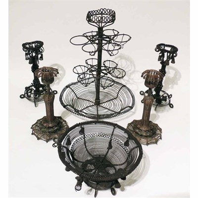Lot 161 - Group of French Wirework Articles Comprising...