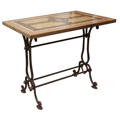 Lot 4 - French Specimen Marble Top Cast Iron Side...
