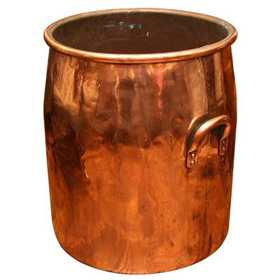 Lot 337 - French Copper Log Holder Height 23 1/2 inches,...