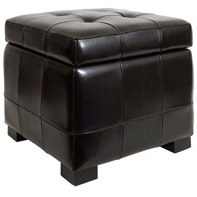 Lot 319 - Tufted Leather Ottoman With a hinged top....