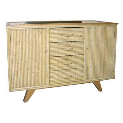 Lot 582 - English Bamboo Credenza Mid 20th century The...