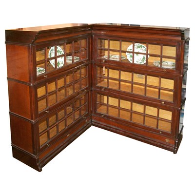 Lot 619 - Pair of German Mahogany Corner Barrister...