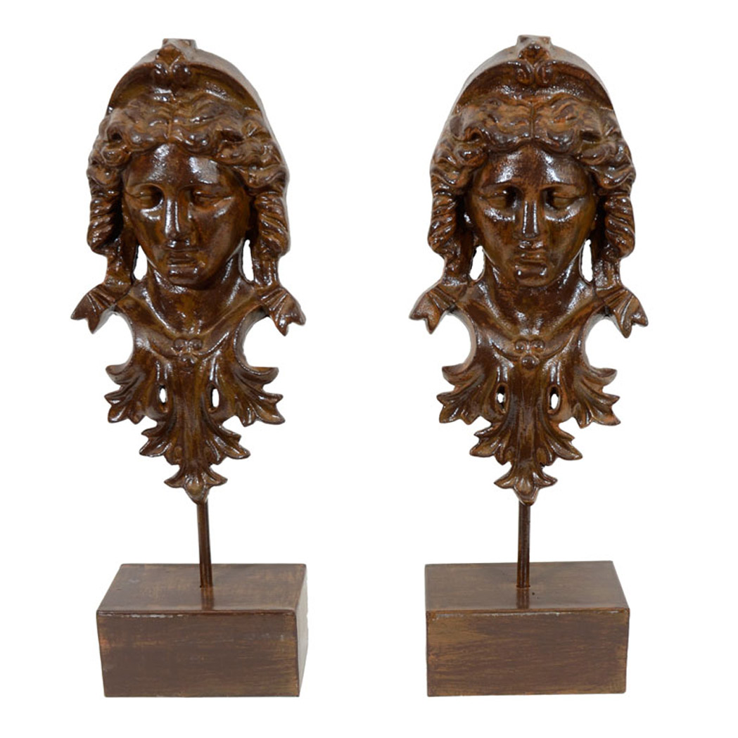 Lot 343 - Pair of Patinated-Metal Arch Elements Each...