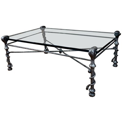 Lot 326 - Wrought Iron and Glass Low Table Height 16 1/2...
