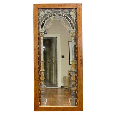 Lot 432 - Art Deco Etched and Reverse Painted Glass...