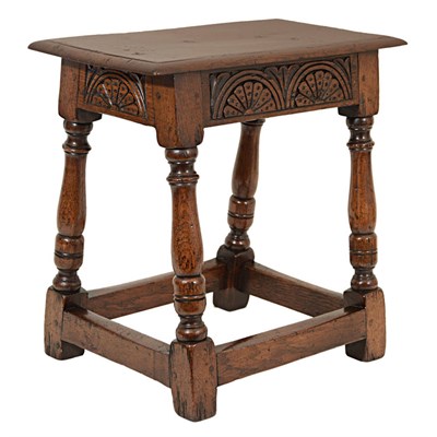 Lot 90 - English Oak Joint Stool Height 18 inches,...