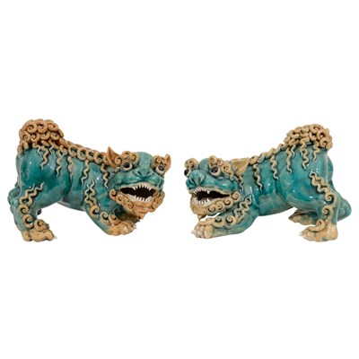 Lot 15 - Pair of Chinese Export Glazed Earthenware...