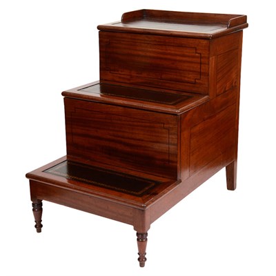 Lot 251 - Set of English Mahogany Bed Steps First...