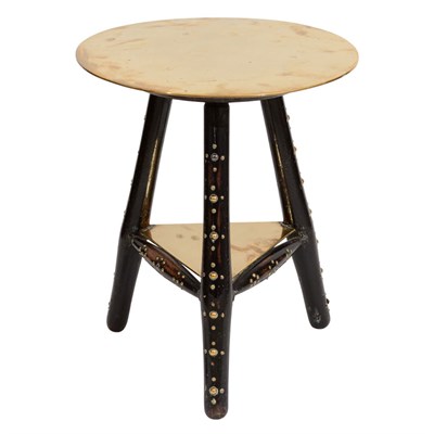 Lot 665 - English Ebonized and Brass Cricket Table 19th...