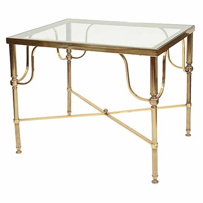 Lot 234 - Two English Brass Low Tables Height of larger...