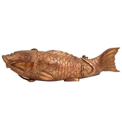 Lot 221 - Painted and Parcel Gilt Figure of a Fish...