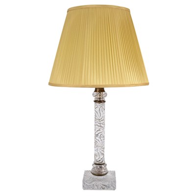 Lot 87 - French Molded Glass Two-Light Lamp Probably...
