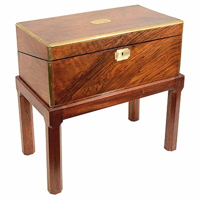 Lot 261 - English Brass Bound Walnut Lap Desk 19th...