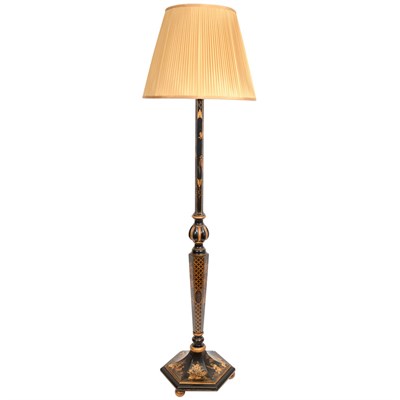 Lot 30 - English Japanned Floor Lamp Height 60 inches.