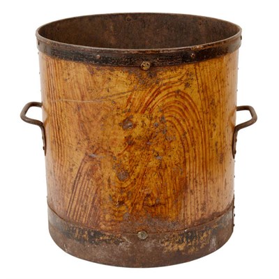 Lot 498 - French Grain Painted Tole Ware Bucket Height...