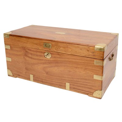 Lot 52 - Anglo Colonial Brass Bound Camphor Wood Trunk...