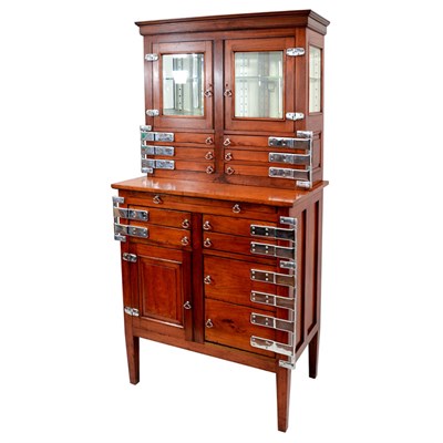 Lot 39 - English Chrome and Walnut Physician's Cabinet...