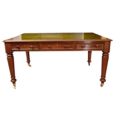 Lot 678 - English Mahogany Partner's Desk Mid 19th...