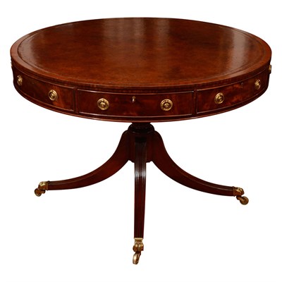 Lot 436 - Regency Style Mahogany Drum Table The circular...