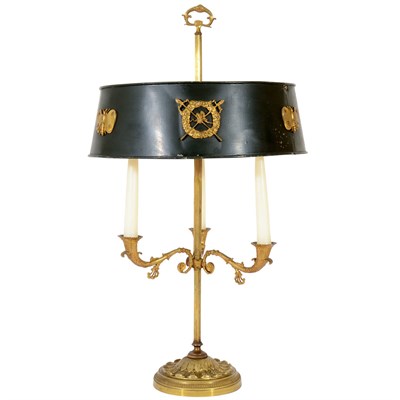 Lot 116 - French Gilt-Bronze Three-Light Bouillotte Lamp...