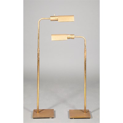 Lot 432 - Pair of Brass Adjustable Floor Lamps Height 42...