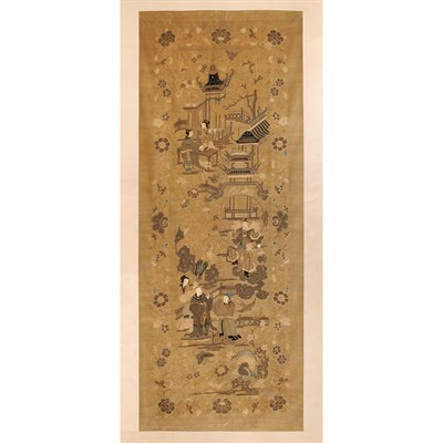 Lot 233 - Chinese Silk Embroidered Panel 19th Century...