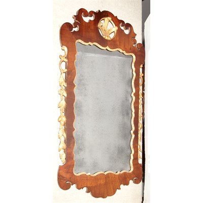 Lot 334 - George II Parcel Gilt Mahogany Mirror Height...