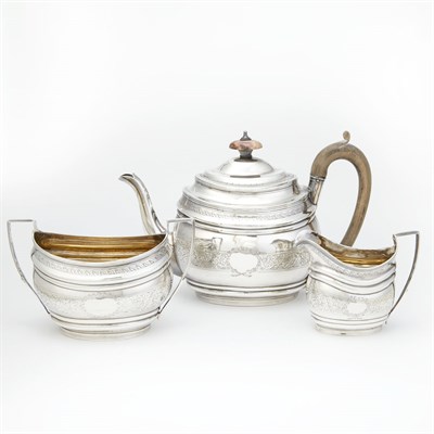 Lot 316 - Assembled George III Silver Tea Service...