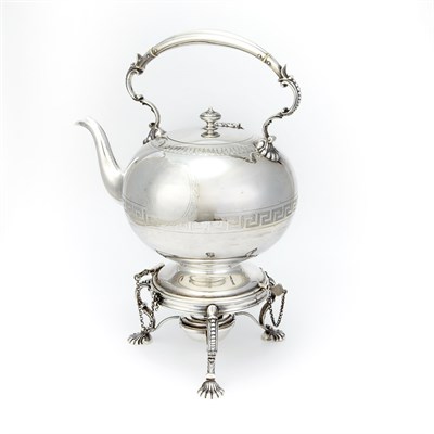 Lot 319 - Victorian Silver Kettle on Stand David...