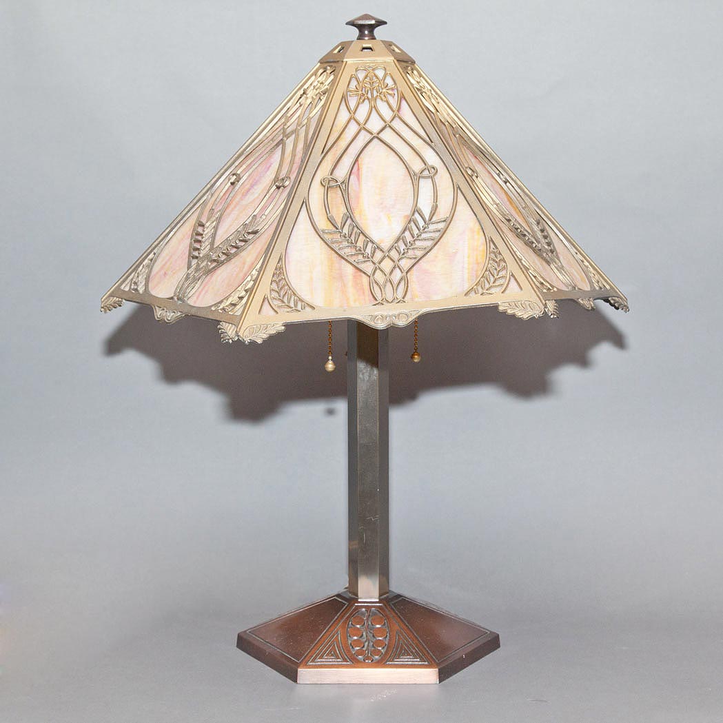 Lot 446 - Bradley & Hubbard Arts and Crafts Gold Painted...
