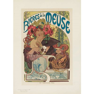 Lot 132 - Alphonse Mucha BIERES DE LA MEUSE Color...