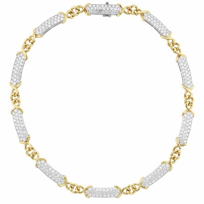 Lot 343 - Platinum, Gold and Diamond Necklace, Tiffany & Co.