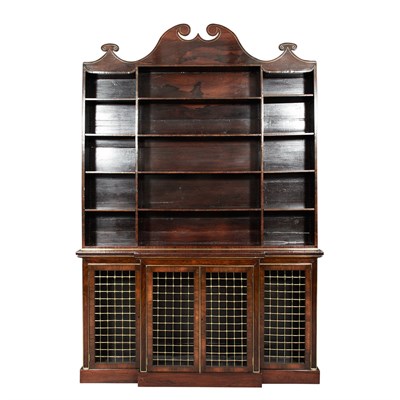 Lot 607 - Regency Style Brass Inlaid Rosewood Bookcase...