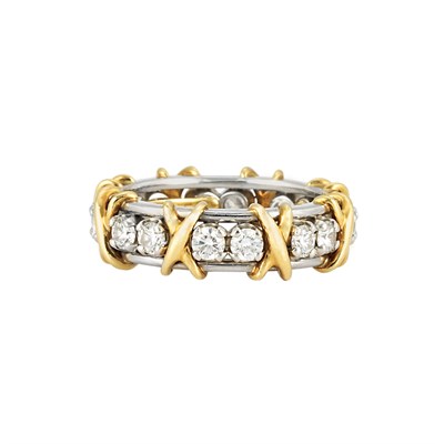 Lot 344 - Platinum, Gold and Diamond Band Ring, Tiffany & Co., Schlumberger