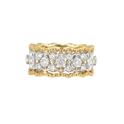 Lot 349 - Two-Color Gold and Diamond Band Ring, Mario Buccellati