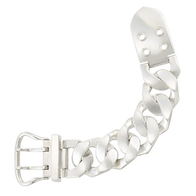 Lot 389 - Sterling Silver Buckle Bracelet, Hermes